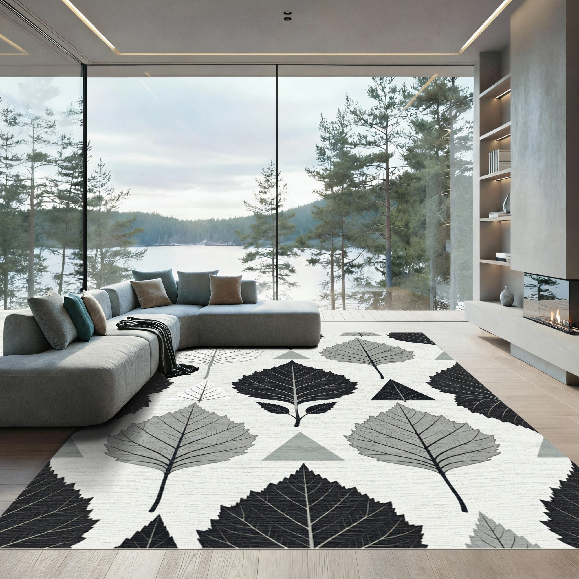 Monochromatic Leaf and Triangle Geometric Rug