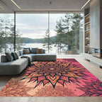 Sunset Mandala Orange Pink Floral Medallion Rug