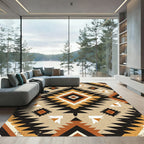 Earth Tone Geometric Boho Mountain Rug