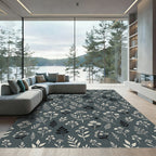 Delicate Floral Spray Woodland Motif Rug