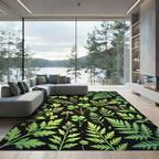 Green Clover Fern Botanical Arrangement Rug