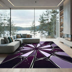 Deep Purple Shattered Glass Geometric Rug