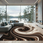Rich Chocolate Swirl Abstract Rug