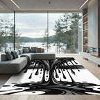 Abstract Black Liquid Ink Drip Rug