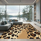 Golden Brown Animal Print Spots Rug