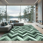 Sage Green Chevron Chic Rug