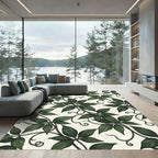 Lush Forest Green Tropical Ivy Foliage Rug