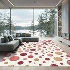 Scattered Pink Burgundy Spheres Rug