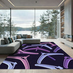 Violet Blue Boomerang Abstract Repetition Rug