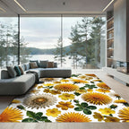 Golden Dandelion Wildflower Meadow Botanical Rug