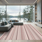Muted Blush Vertical Stripe Composition Rug