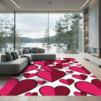 Crimson Pink Heart Collage Rug