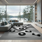 Monochromatic Billiard Ball Dynamic Flow Rug