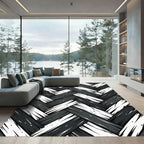 Monochromatic Woven Herringbone Texture Rug