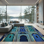 Ornate Blue Archway Medallion Rug