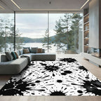 Black Ink Splatter Constellation Rug