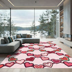 Pink Hearts Watermelon Garland Rug