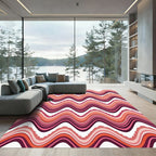 Crinkle Pink Orange Wave Rug