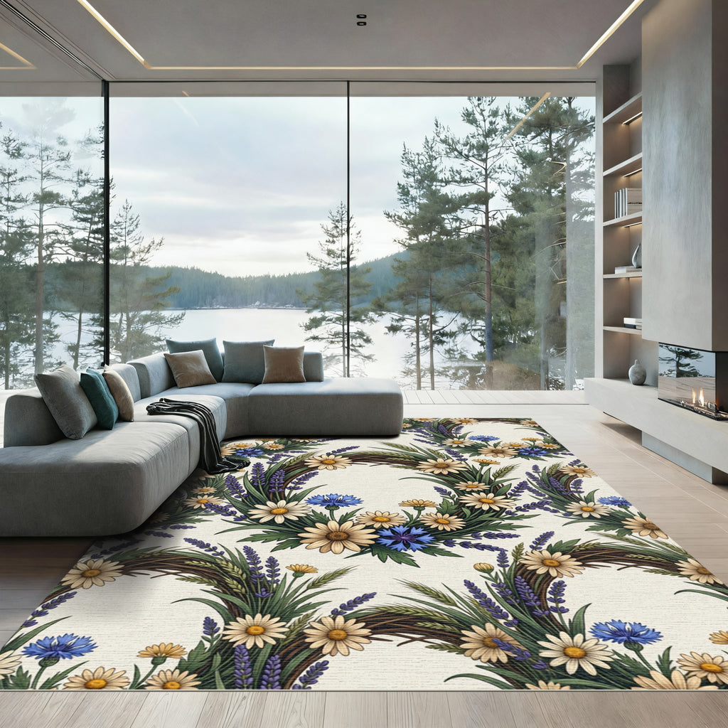 Wildflower Wreath Meadow Cream Rug