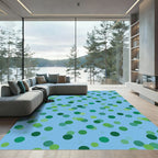 Blue Green Polka Dot Scatter Rug
