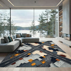 Urban Intersection Asphalt Geometric Rug