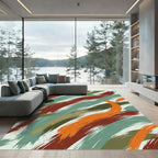 Earthy Orange Brush Stroke Appeal Rug