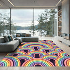 Pastel Rainbow Arch Pattern Rug
