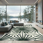 Deep Green Starburst Abstract Rug