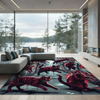 Graffiti Alley Crimson Cat Collage Rug