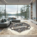 Intricate Pagoda Scroll Vintage Style Rug