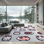 Cute Gray and Brown Guinea Pig Rug