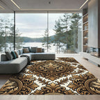 Antique Gold Ornate Medallion Rug