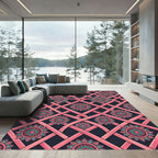 Coral Lattice Mandala Charm Rug