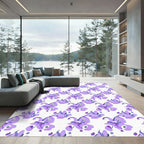 Lavender Floral Swirl Composition Rug