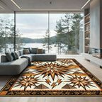 Celestial Pyramid Star Geometric Earth Tones Rug