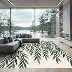 Elegant Green Willow Branch Botanical Rug