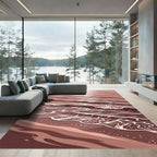 Rose Gold Water Ripple Accent Rug