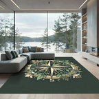 Botanical Compass Floral Sage Medallion Rug