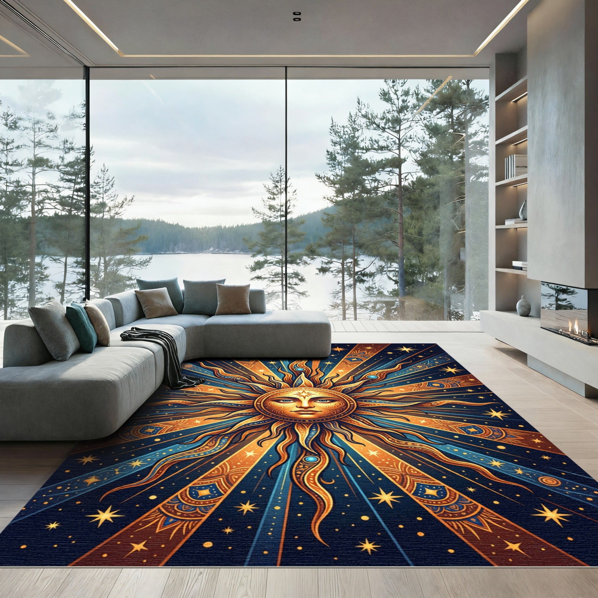Golden Sun Celestial Radiance Rug