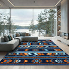 Bold Geometric Tribal Arrow Stripe Rug