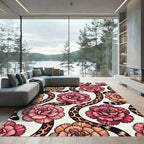 Ocelot Spots and Pink Carnation Flora Rug