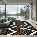 Bold Geometric Zigzag Tribal Rug