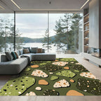 Olive Green Terrazzo Pebble Mosaic Rug