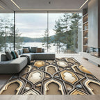 Ogee Arched Stone Earthy Neutral Area Rug