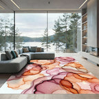 Ethereal Blush Orchid Fluid Swirls Rug