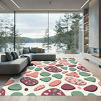 Modern Terrazzo Pebble Earth Tone Art Rug