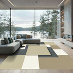 Geometric Earth Tones Overlapping Squares Rug
