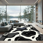 Black Raven Organic Shape Rug