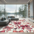 Whimsical Blush Pink Bow Stork Rug