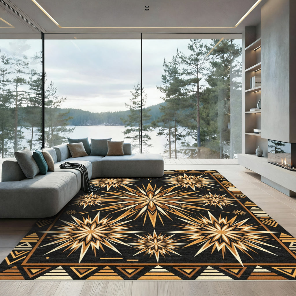 Starburst Geometric Earth Tone Area Rug